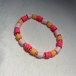 Heishi Clay Bead Bracelet Handmade Girls Women Friendship Beaded Stretch Summer